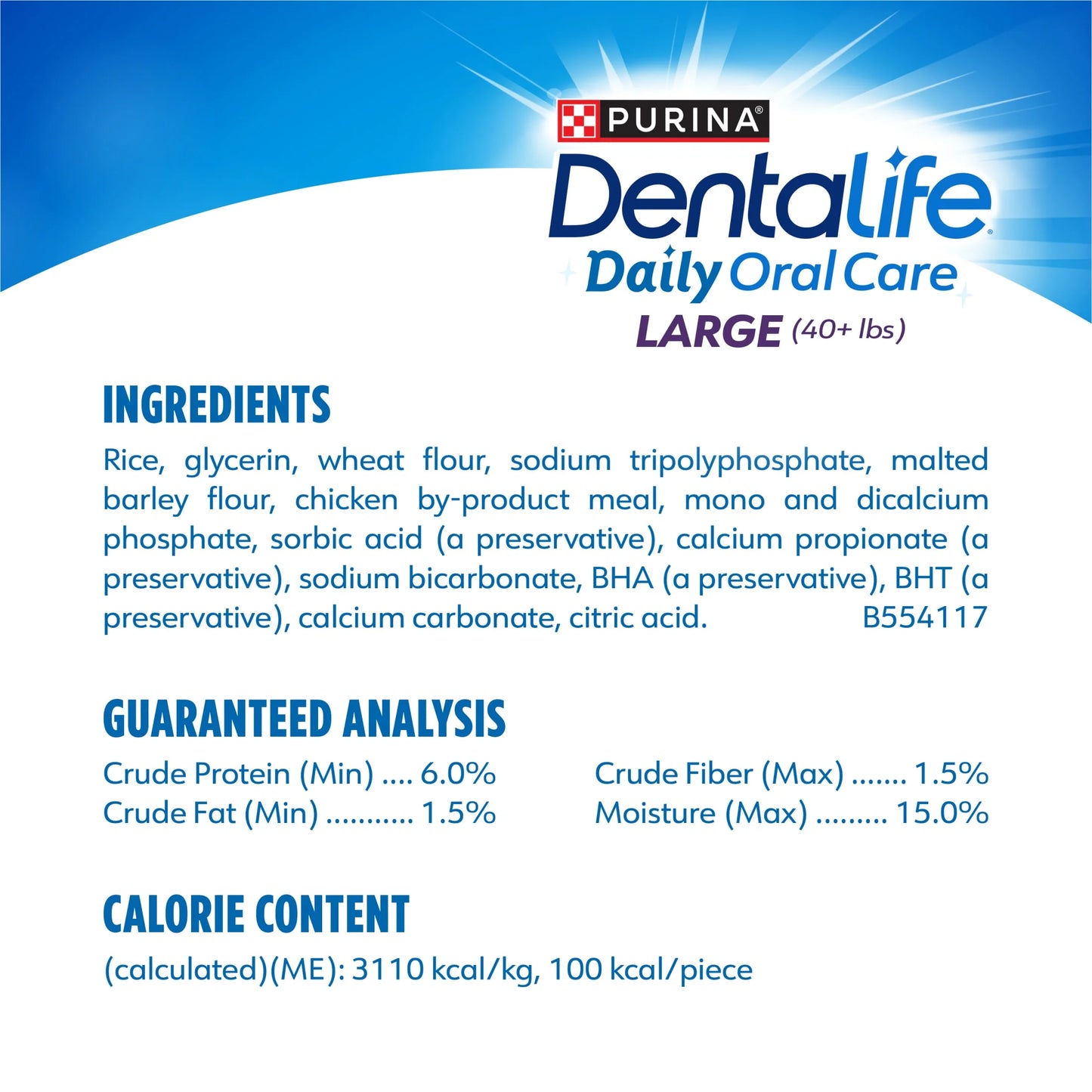 Purina Daily Oral Care Large Dog Dental Treats with Chicken, 20.7 Oz Pouch (18 Count)