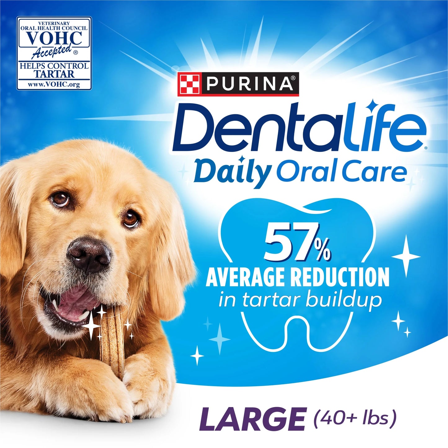Purina Daily Oral Care Large Dog Dental Treats with Chicken, 20.7 Oz Pouch (18 Count)