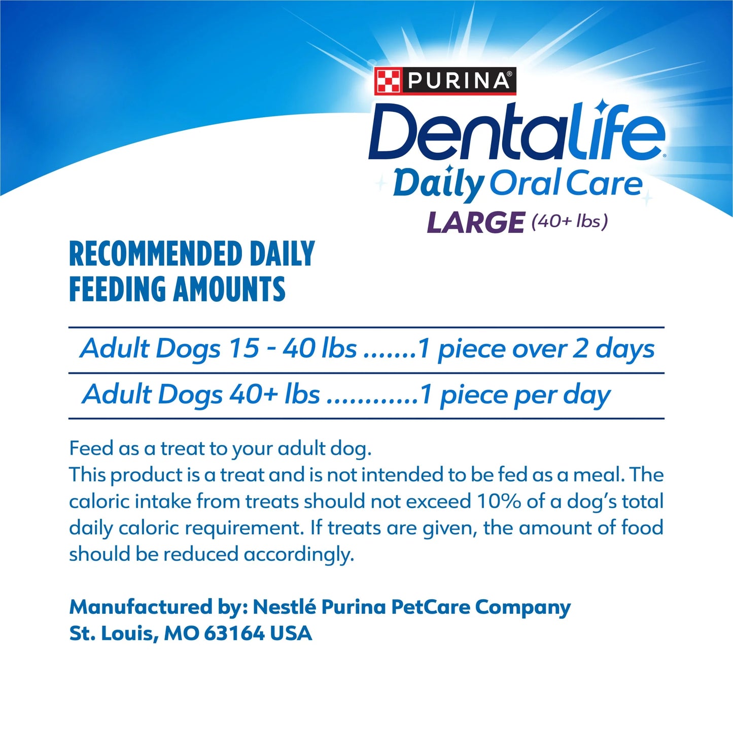 Purina Daily Oral Care Large Dog Dental Treats with Chicken, 20.7 Oz Pouch (18 Count)