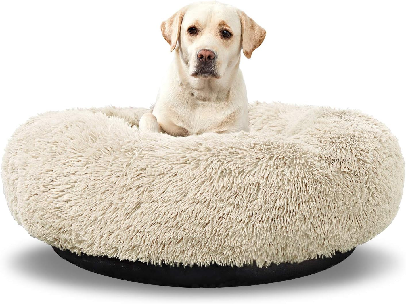 Washable Dog round Bed Large Dogs, Donut Dog Bed Medium Dog, Comfy Dog Calming Cuddler Bed